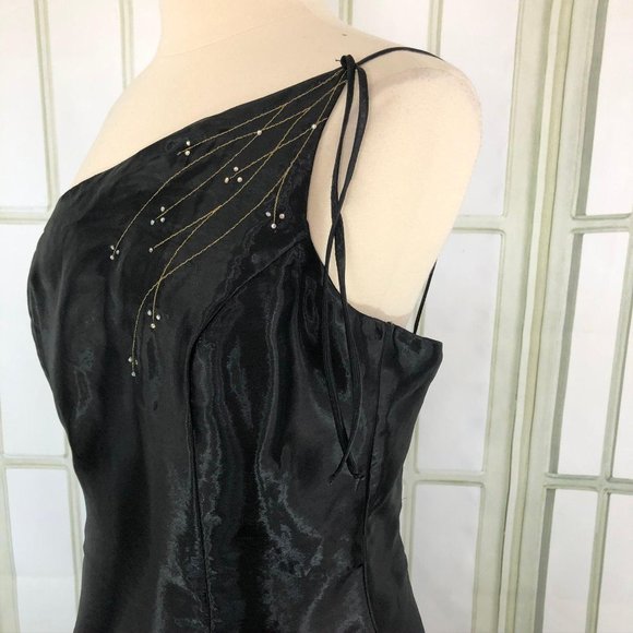 Night Scene One Shoulder Evening Dress Sz15 16 Fit - Picture 2 of 7